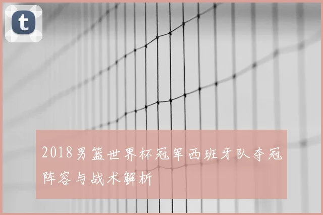 2018男篮世界杯冠军西班牙队夺冠阵容与战术解析